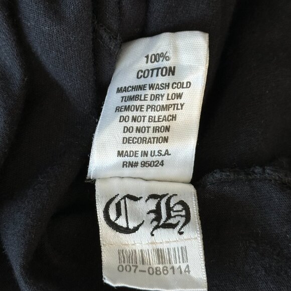 Chrome Hearts Black & White Triple Cross Horseshoe Logo T-Shirt - Picture 5 of 5